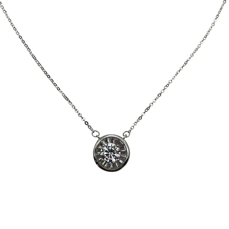 Zircon Necklace, Circle Necklace, Choker Necklace
