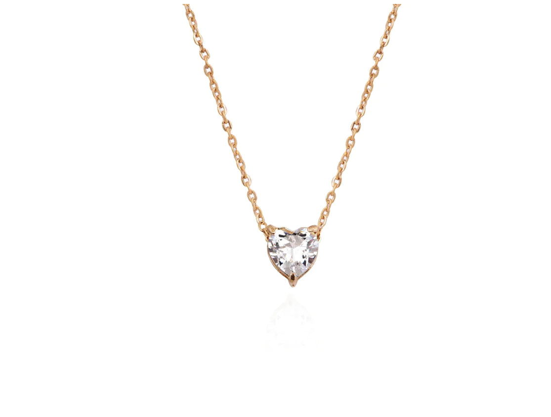 Zircon Heart Necklace with Love Design