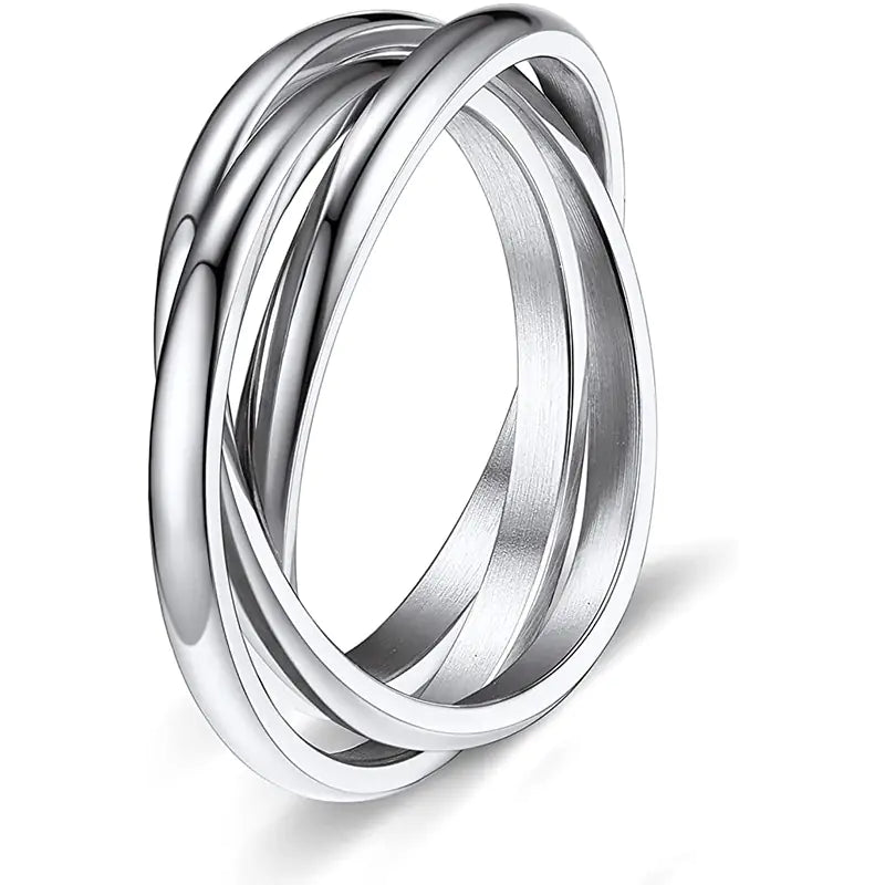 Three-Ring Rotating Anxiety Relief Jewelry for Couples