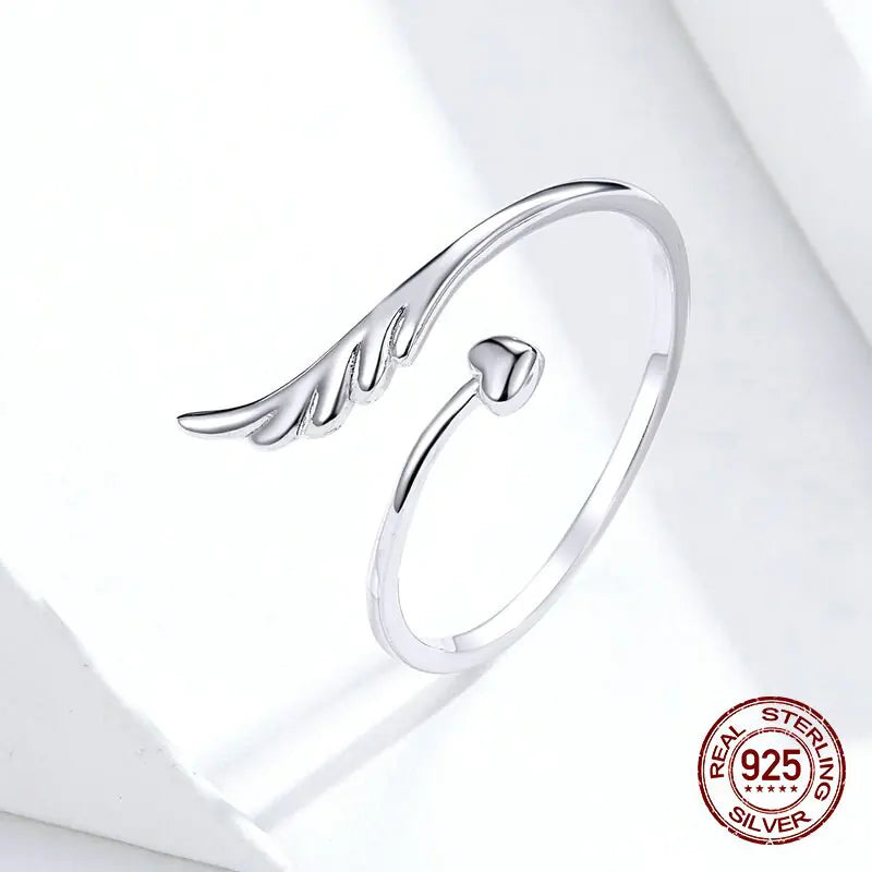 Angel Guardian Ring, 925 Wing Open Ring