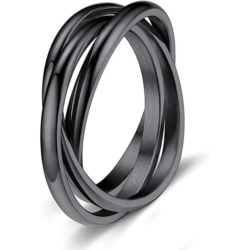 Three-Ring Rotating Anxiety Relief Jewelry for Couples