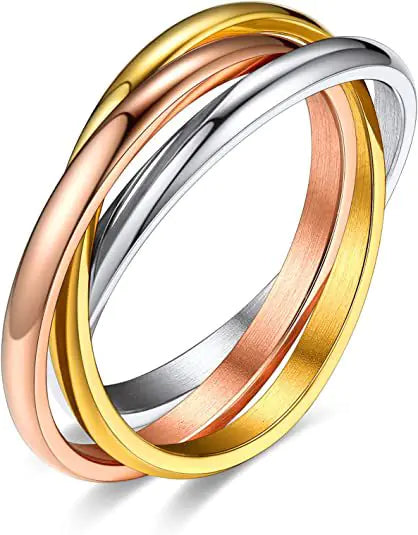 Three-Ring Rotating Anxiety Relief Jewelry for Couples
