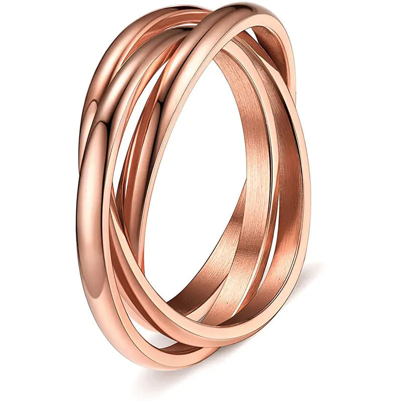 Three-Ring Rotating Anxiety Relief Jewelry for Couples