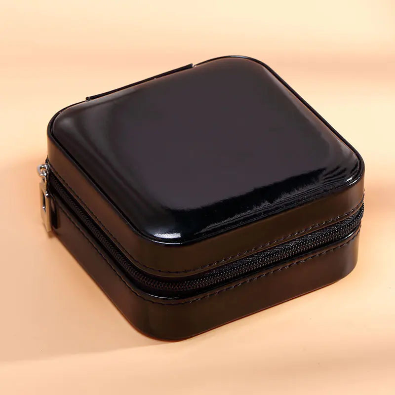 Portable Single-Layer PU Leather Jewelry Storage Box