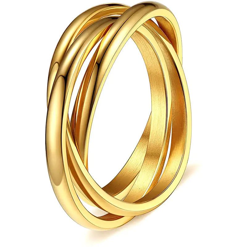Three-Ring Rotating Anxiety Relief Jewelry for Couples