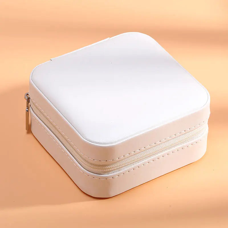 Portable Single-Layer PU Leather Jewelry Storage Box