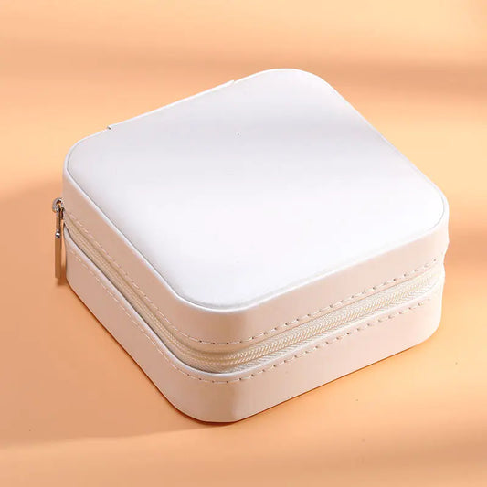 Portable Single-Layer PU Leather Jewelry Storage Box
