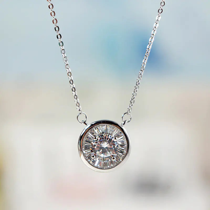 Zircon Necklace, Circle Necklace, Choker Necklace